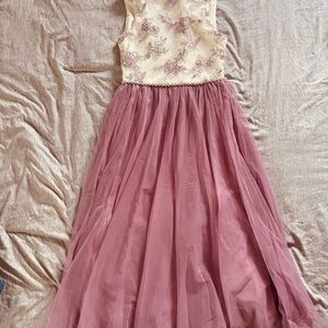 Elegant Pink and Cream Kids Dress